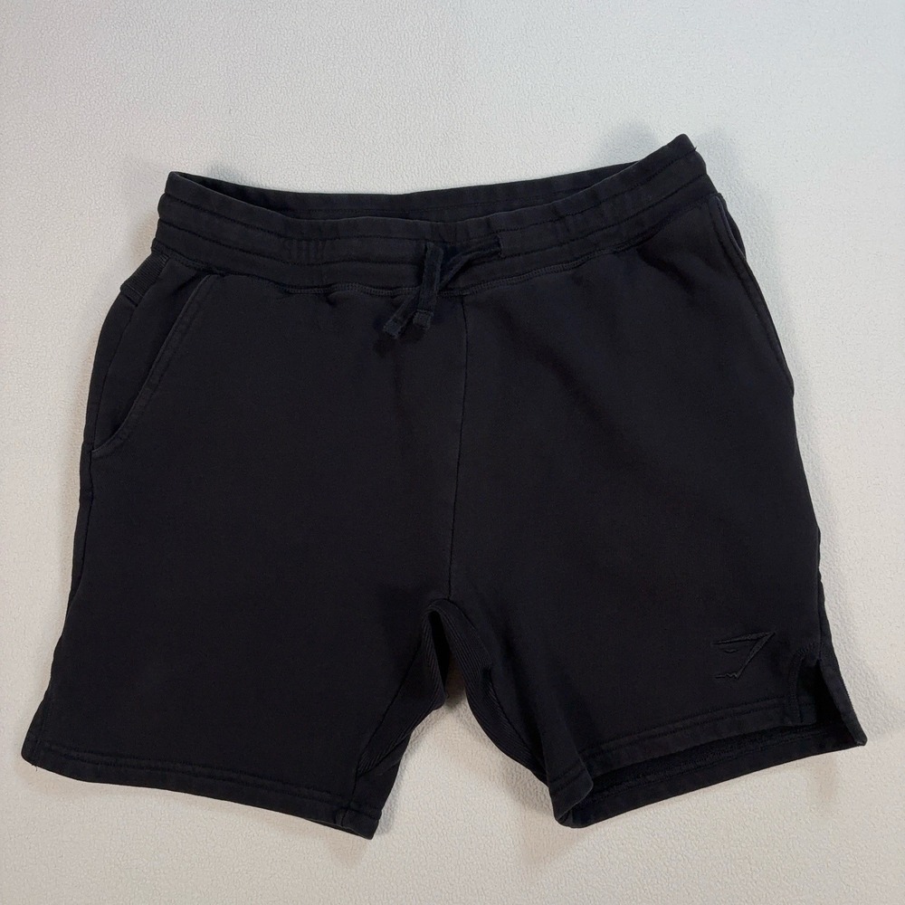 Gymshark 6" Compound Sweat Shorts Men M Black Slim Fit Stretch Drawstring Pocket